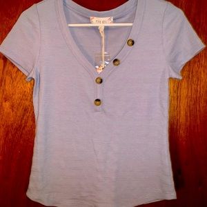Pink Rose Button Tee